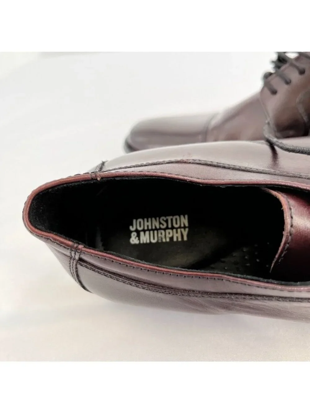 Johnston & Murphy Men's Cap Toe Oxfords Size 10.5 Burgundy 59-11703 Leather